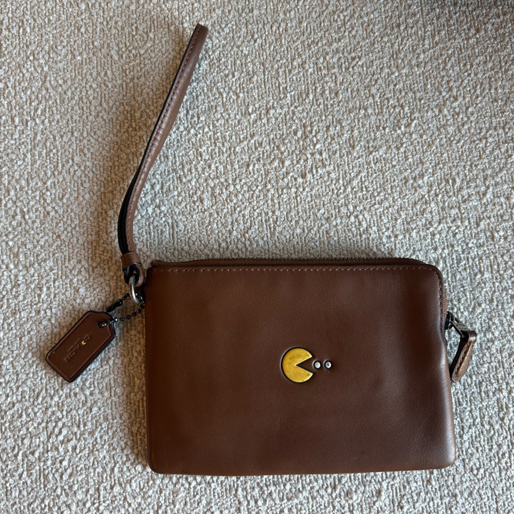 Coach Pac-Man Wristlet Leather